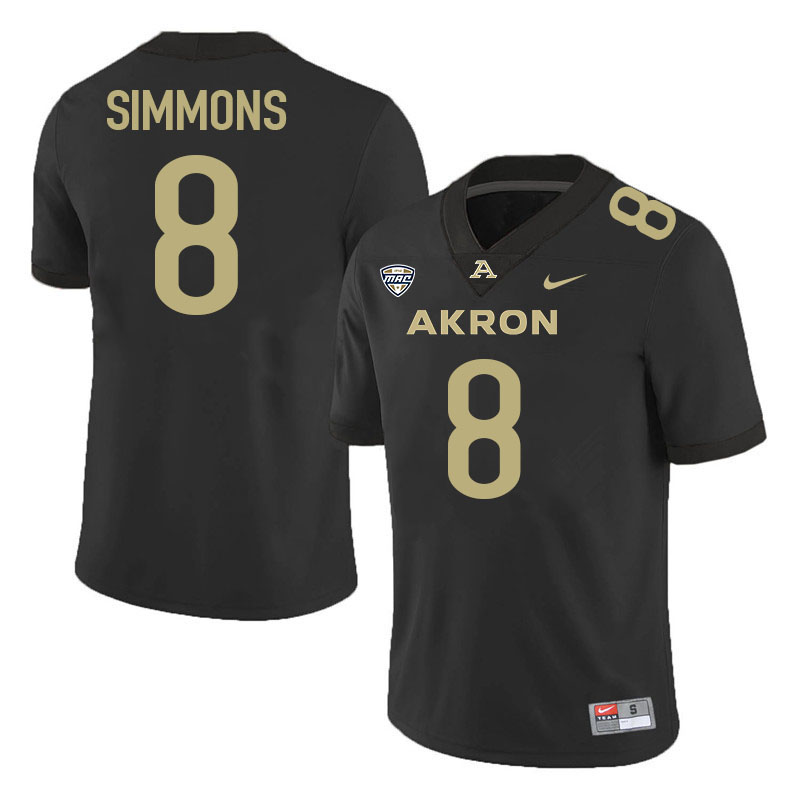 Jordon Simmons Akron Zips Jersey,University Of Akron #8 Jordon Simmons Jersey Youth-Black